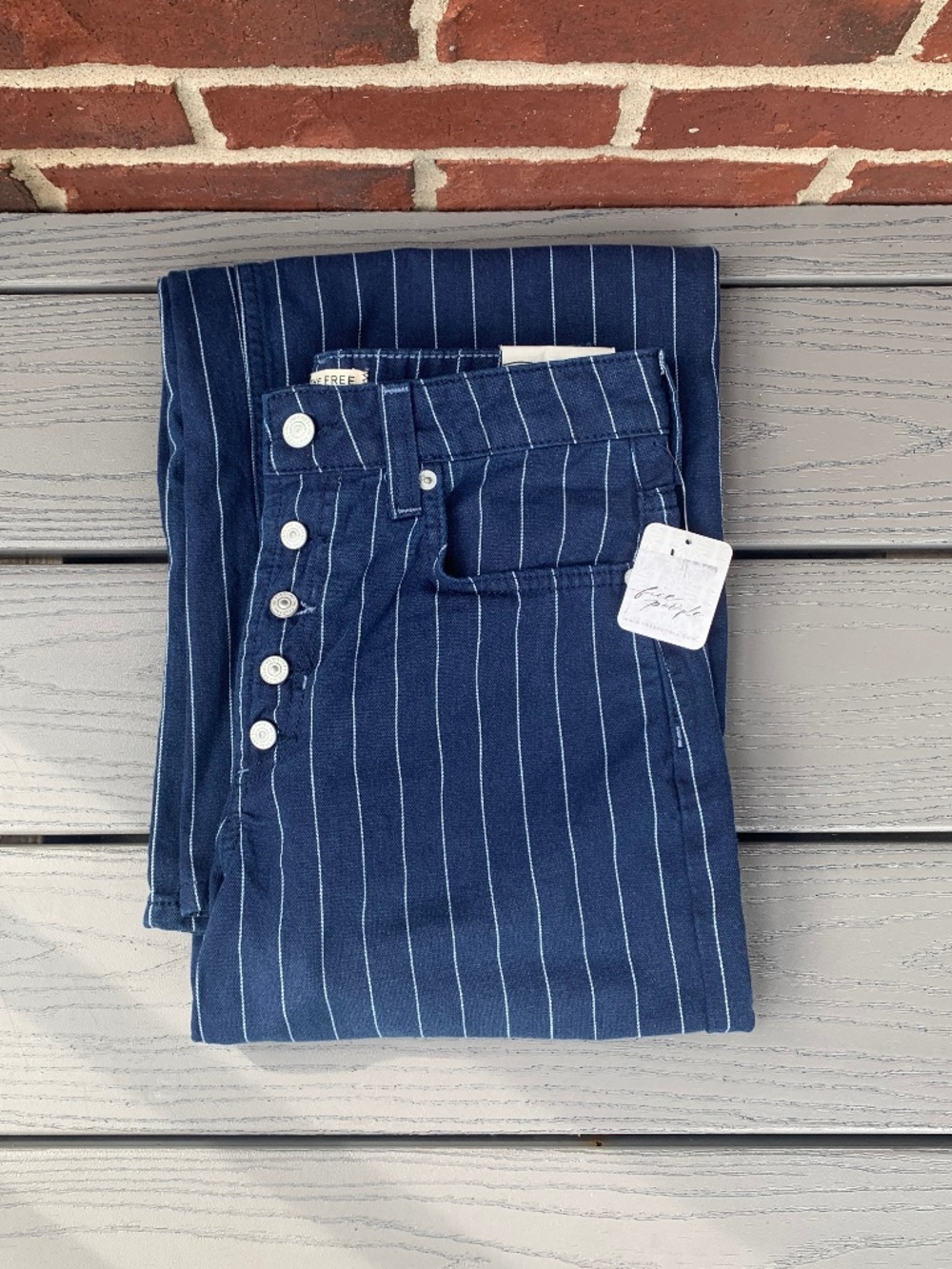 We The Free Nia Striped Boyfriend Jeans